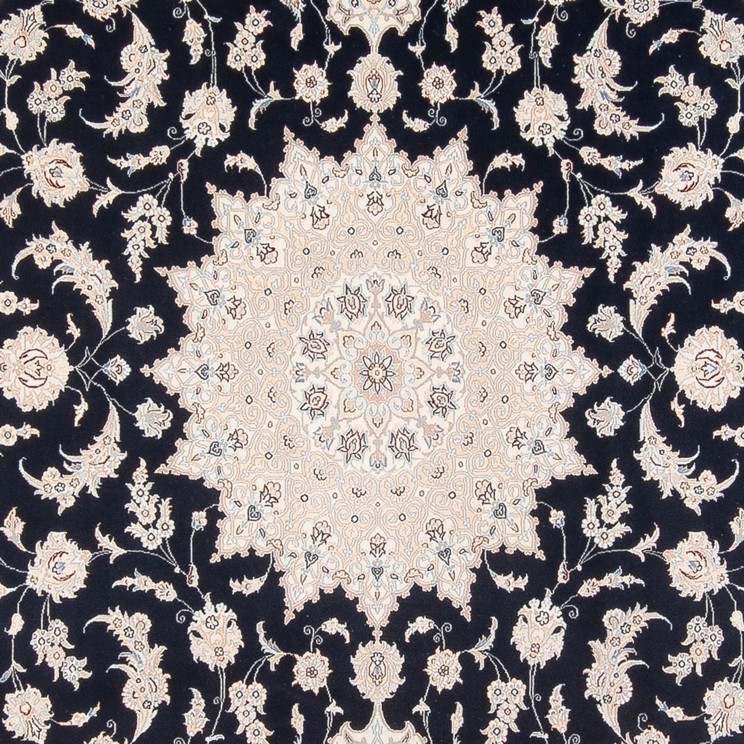 Persisk tæppe - Nain - Premium - 340 x 246 cm - mørkeblå