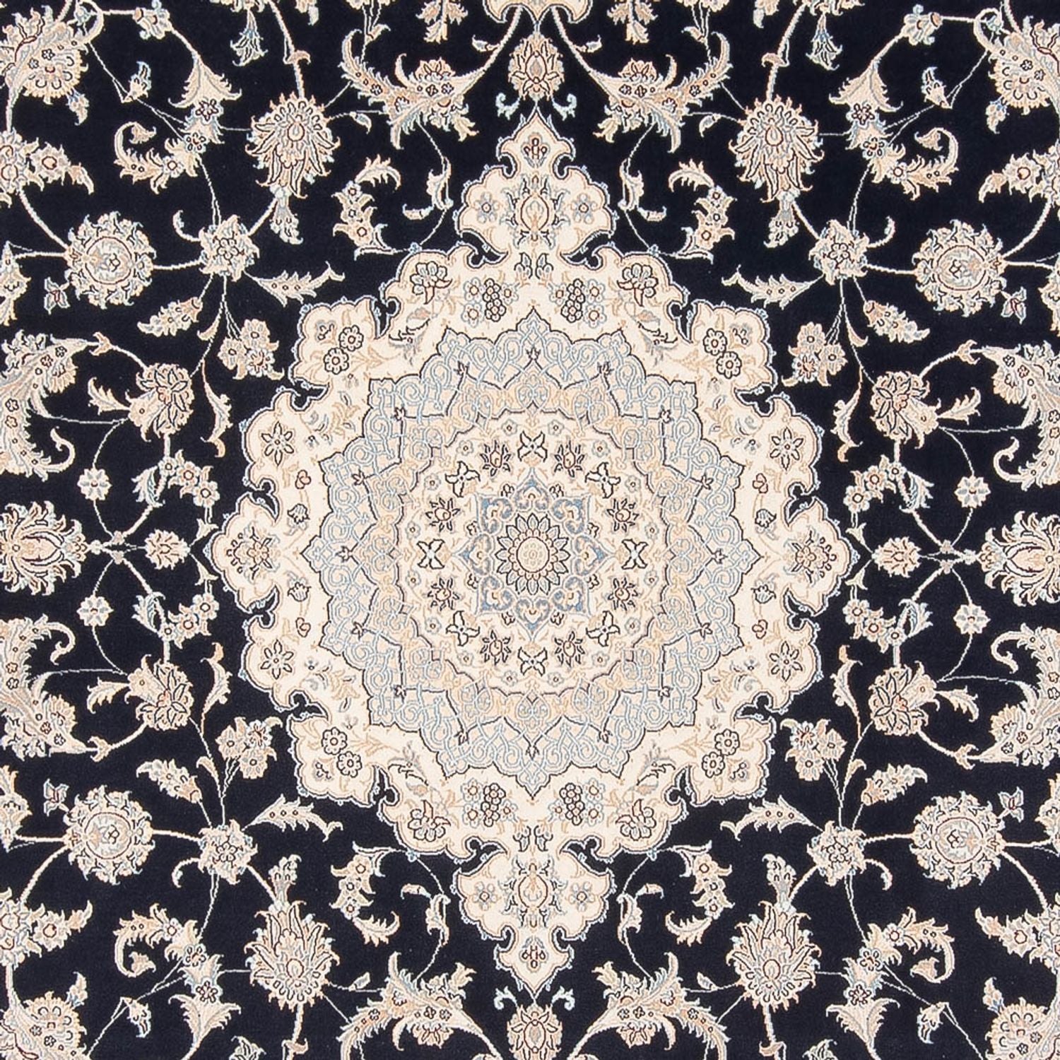 Persisk tæppe - Nain - Premium - 342 x 246 cm - mørkeblå