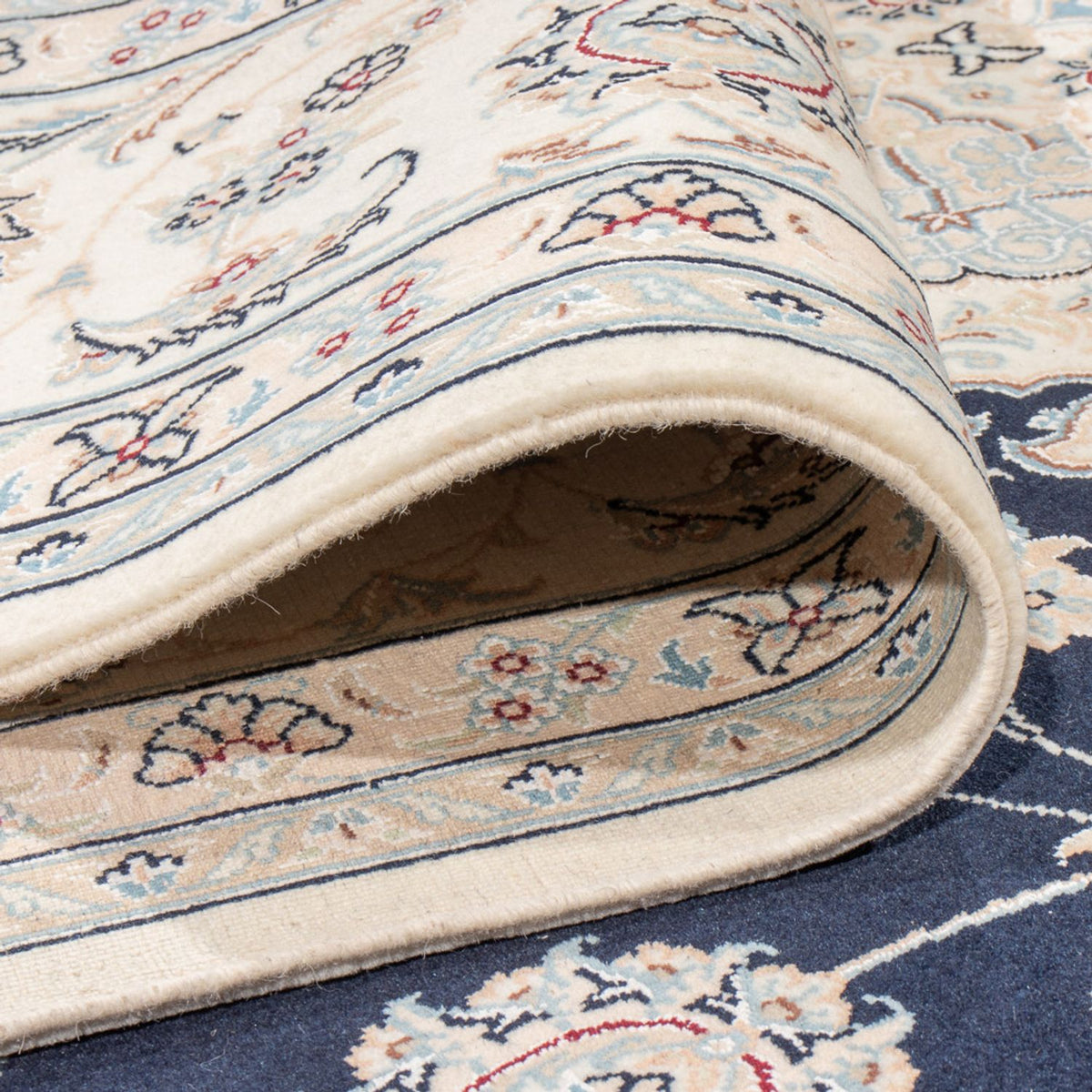 Persisk tæppe - Nain - Premium - 342 x 246 cm - mørkeblå