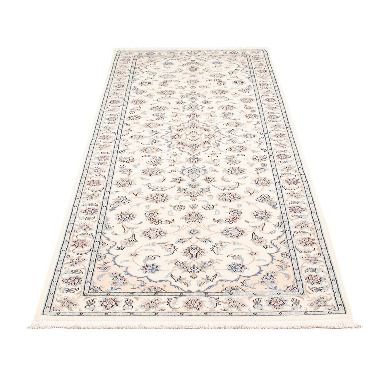 Løber Persisk tæppe - Nain - Premium - 253 x 82 cm - creme