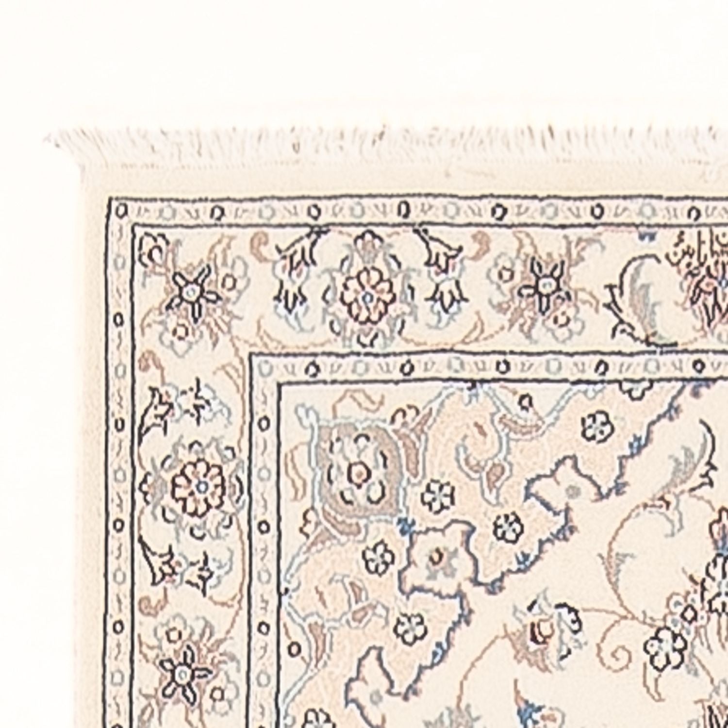 Løber Persisk tæppe - Nain - Premium - 252 x 82 cm - creme