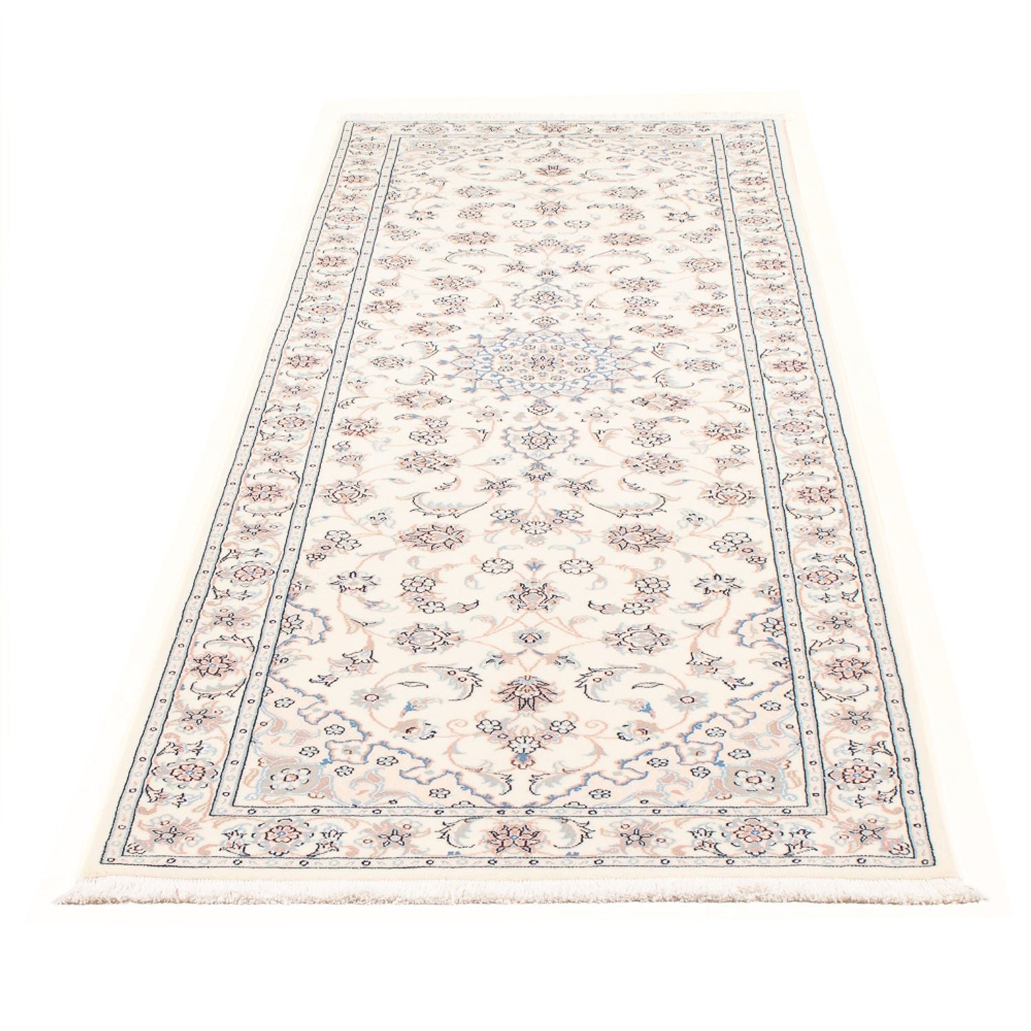 Løber Persisk tæppe - Nain - Premium - 252 x 82 cm - creme