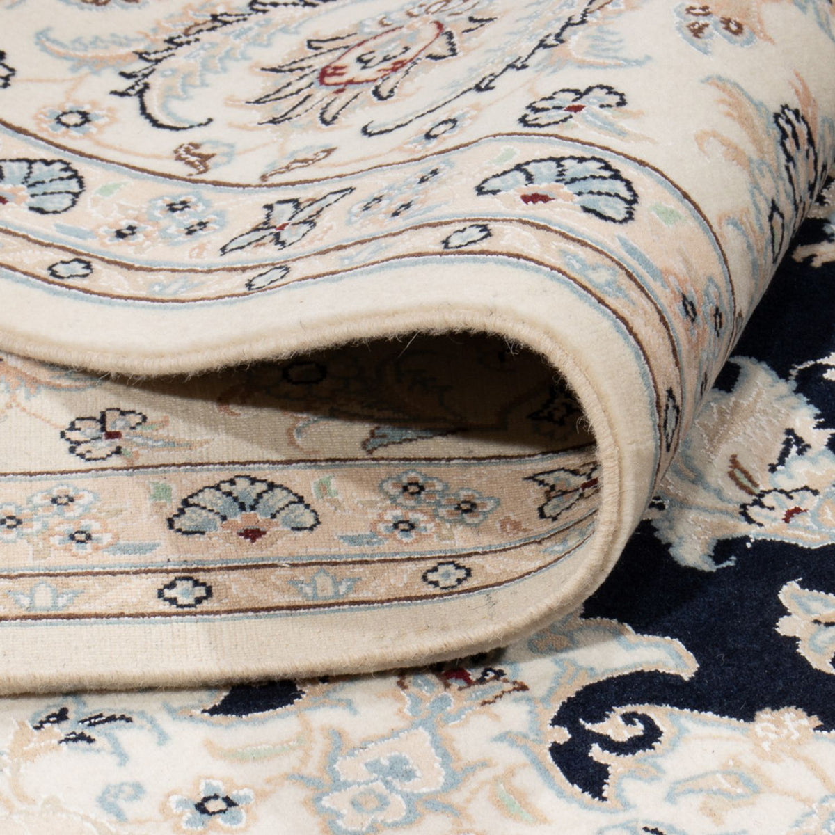 Persisk tæppe - Nain firkantet  - 259 x 247 cm - mørkeblå