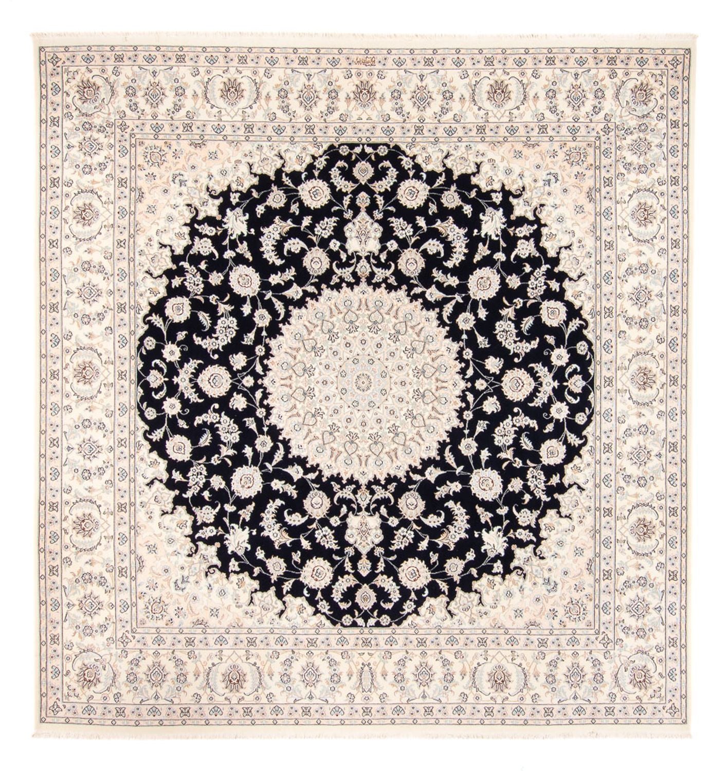 Persisk tæppe - Nain - 261 x 252 cm - mørkeblå