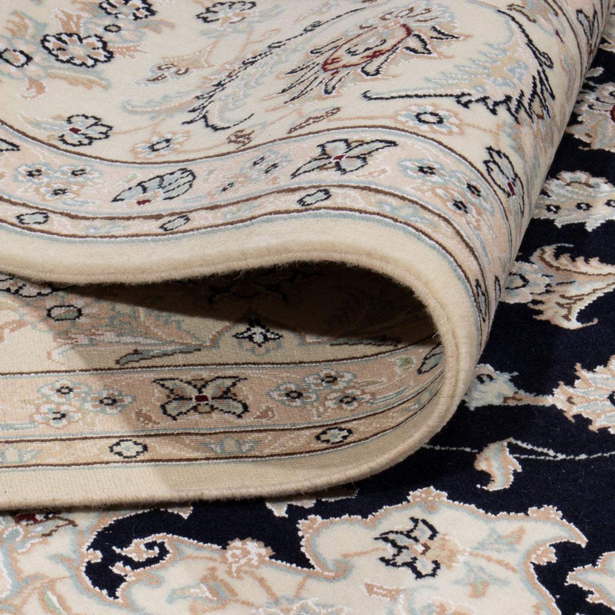 Persisk tæppe - Nain - 261 x 252 cm - mørkeblå