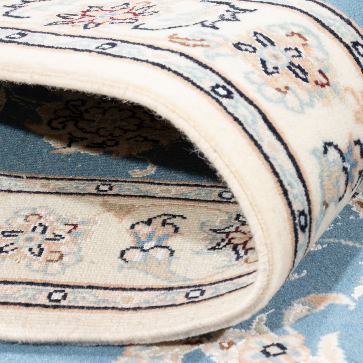 Løber Persisk tæppe - Nain - Royal - 209 x 84 cm - lyseblå