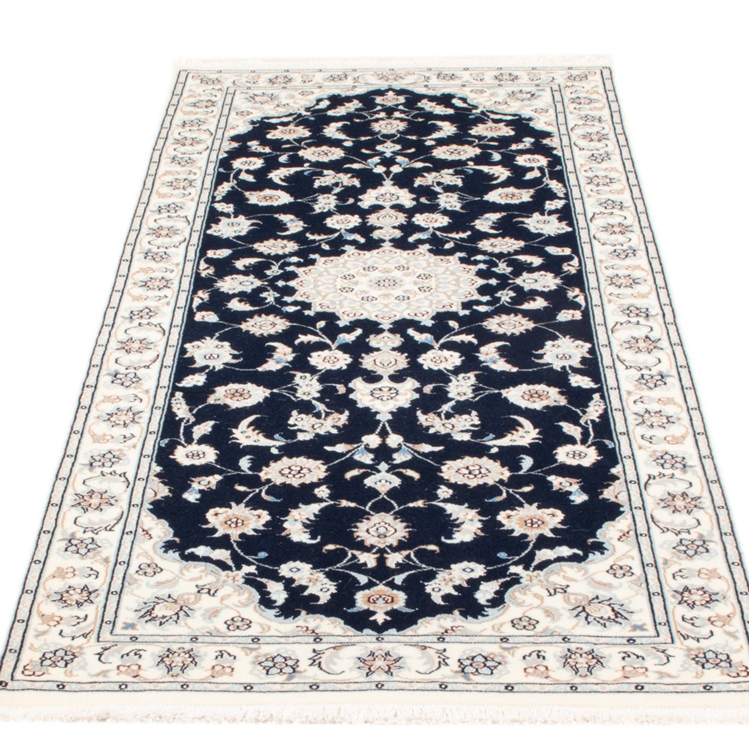 Løber Persisk tæppe - Nain - Royal - 200 x 81 cm - mørkeblå