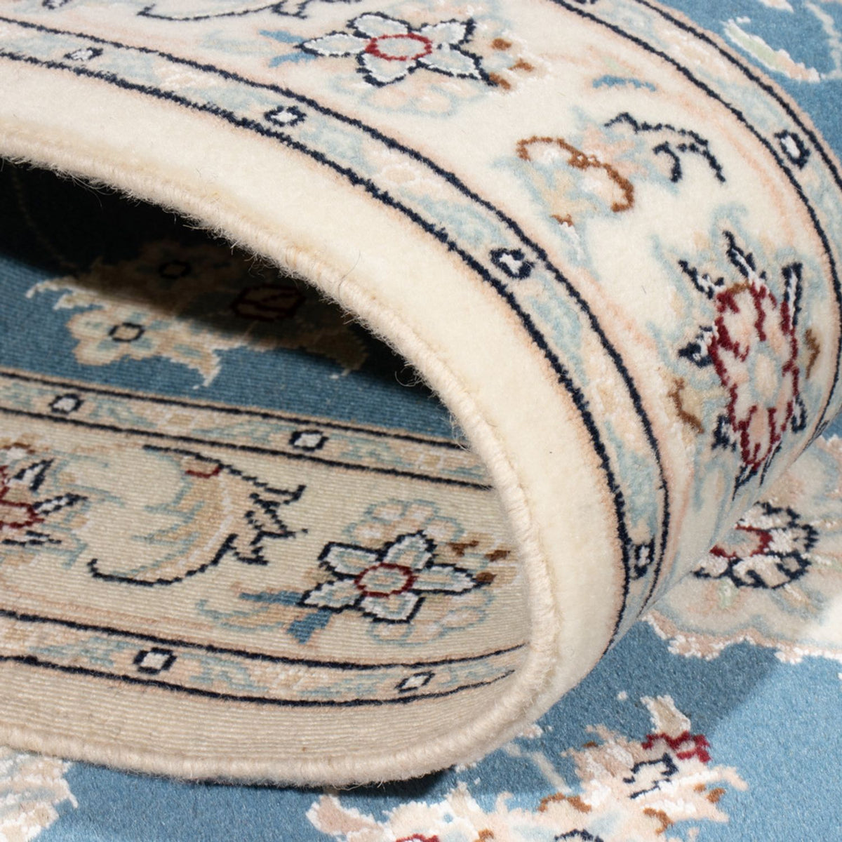 Løber Persisk tæppe - Nain - Royal - 197 x 82 cm - lyseblå