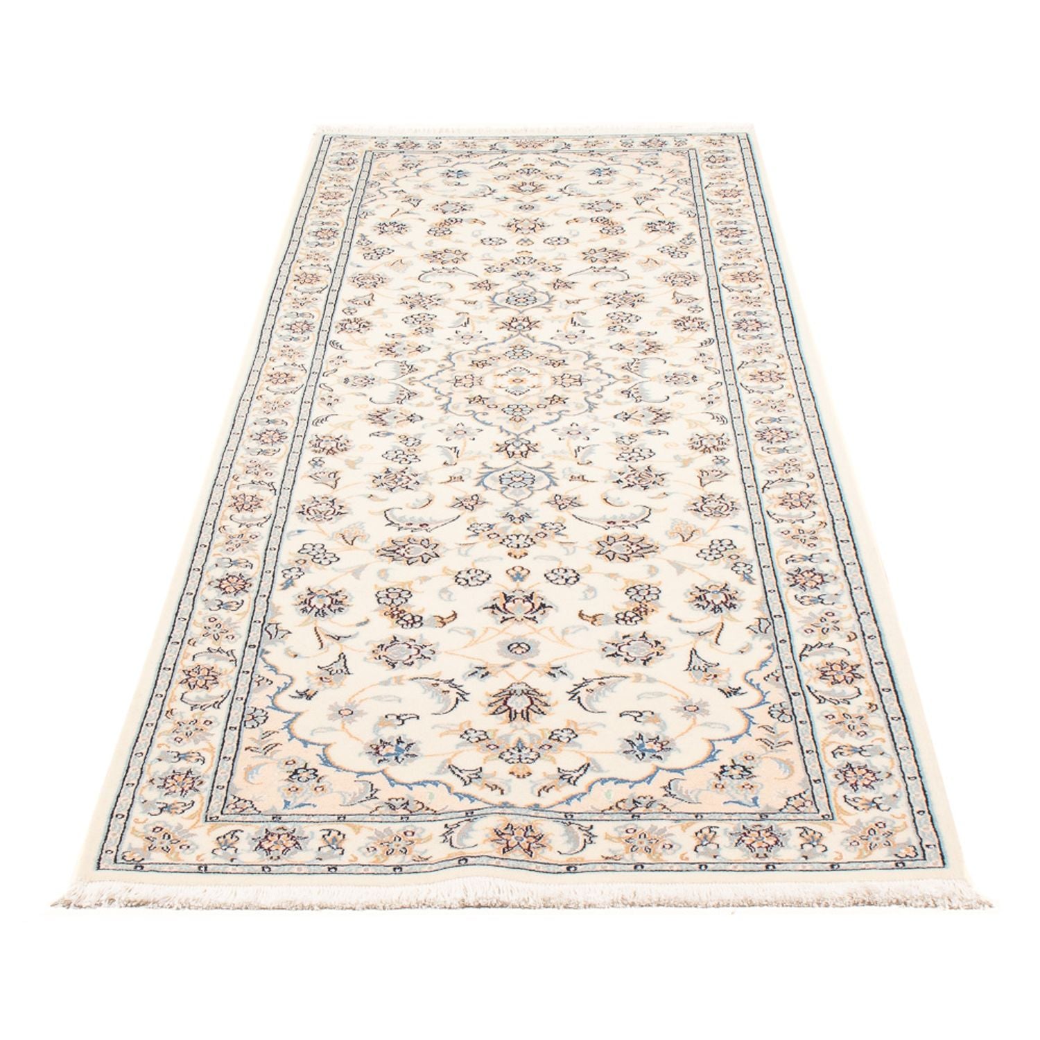 Løber Persisk tæppe - Nain - Premium - 247 x 80 cm - creme