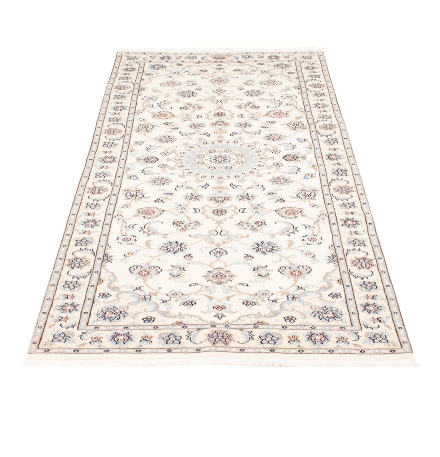Løber Persisk tæppe - Nain - Royal - 198 x 80 cm - creme