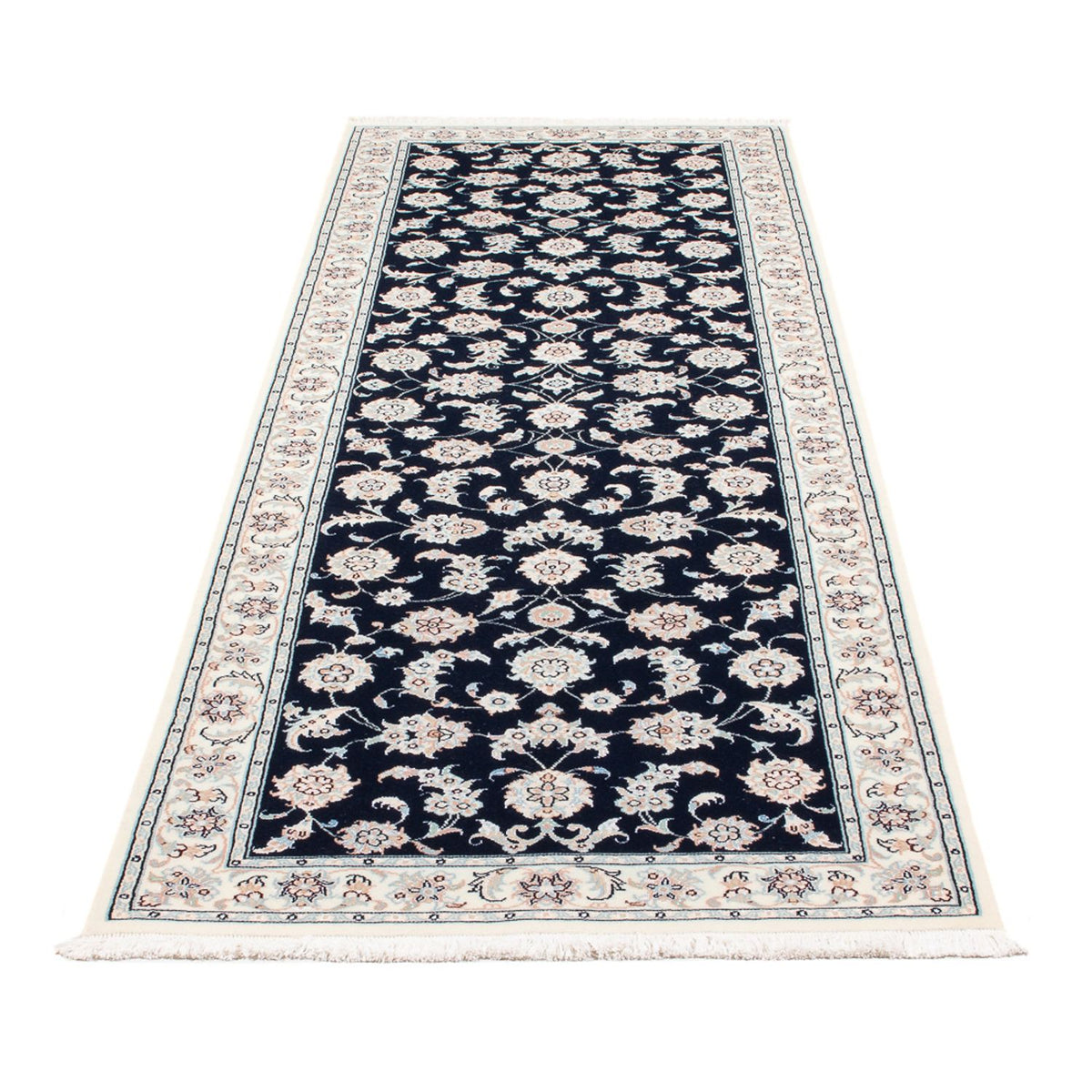 Løber Persisk tæppe - Nain - Premium - 248 x 82 cm - mørkeblå