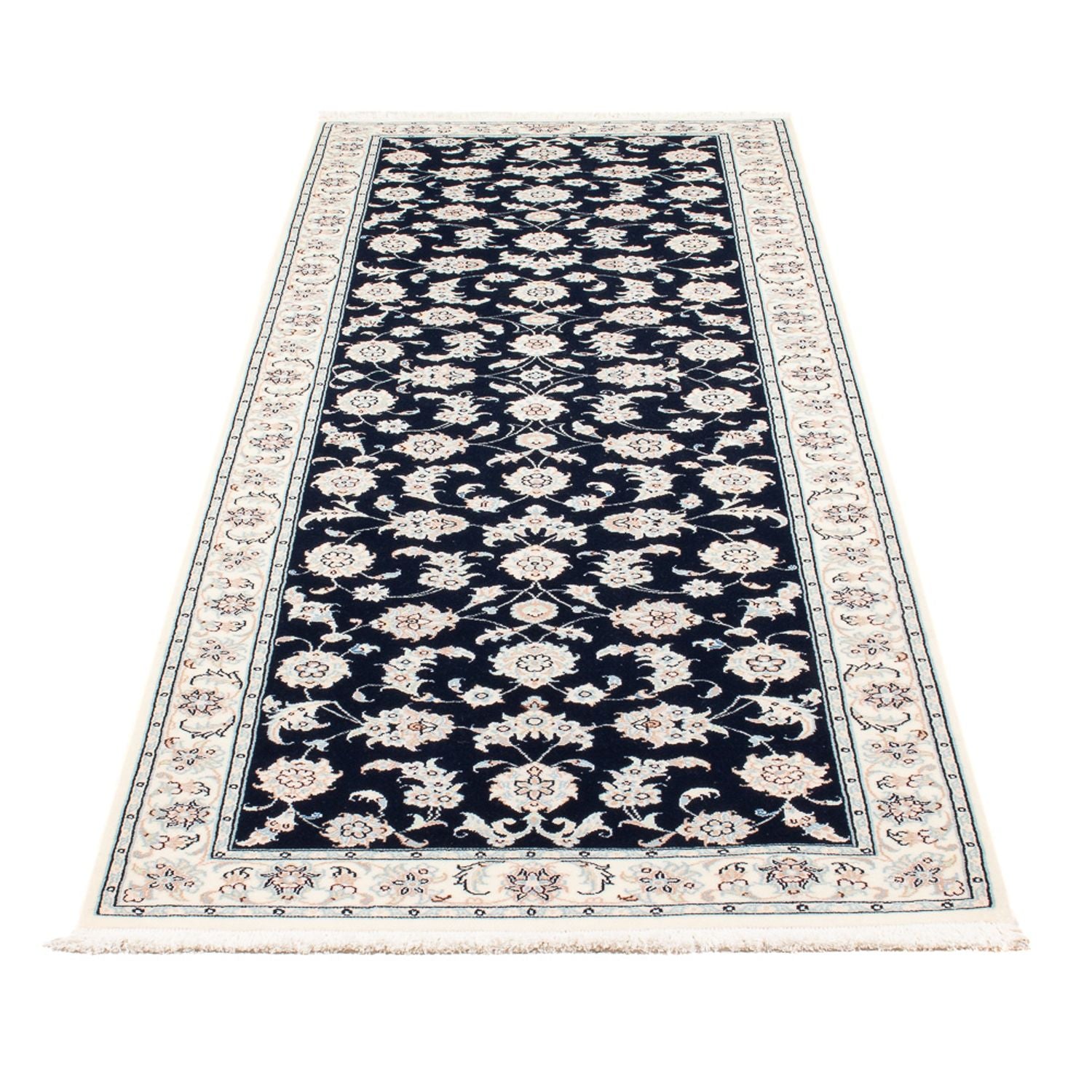 Løber Persisk tæppe - Nain - Premium - 248 x 83 cm - mørkeblå