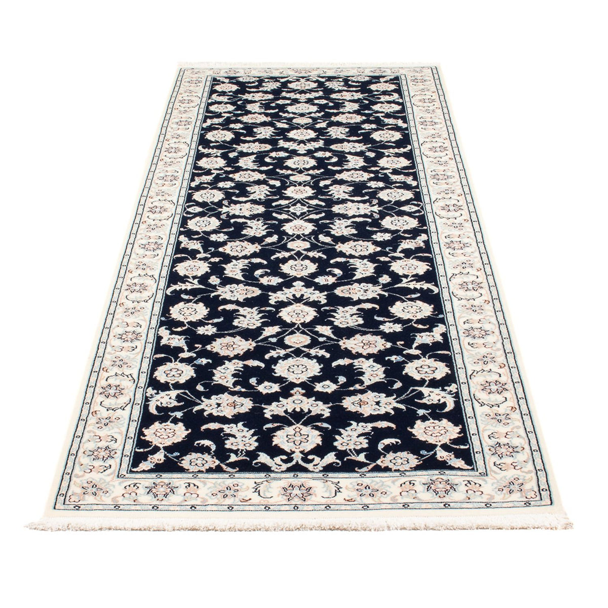 Løber Persisk tæppe - Nain - Premium - 248 x 83 cm - mørkeblå