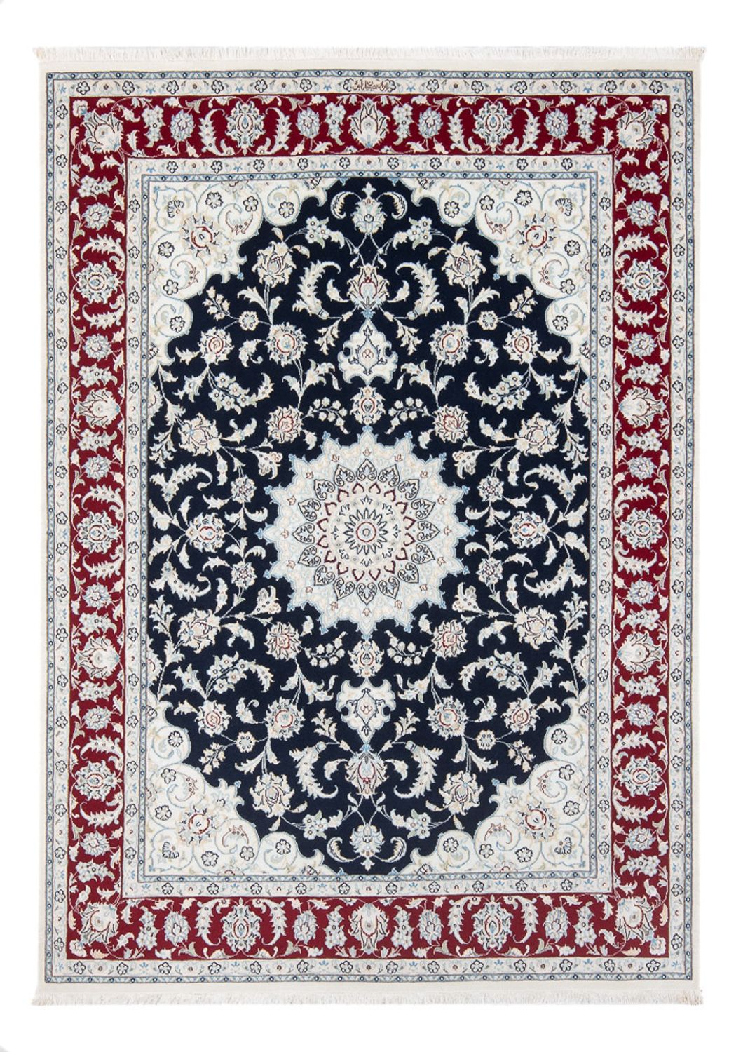 Persisk tæppe - Nain - Premium - 204 x 150 cm - mørkeblå