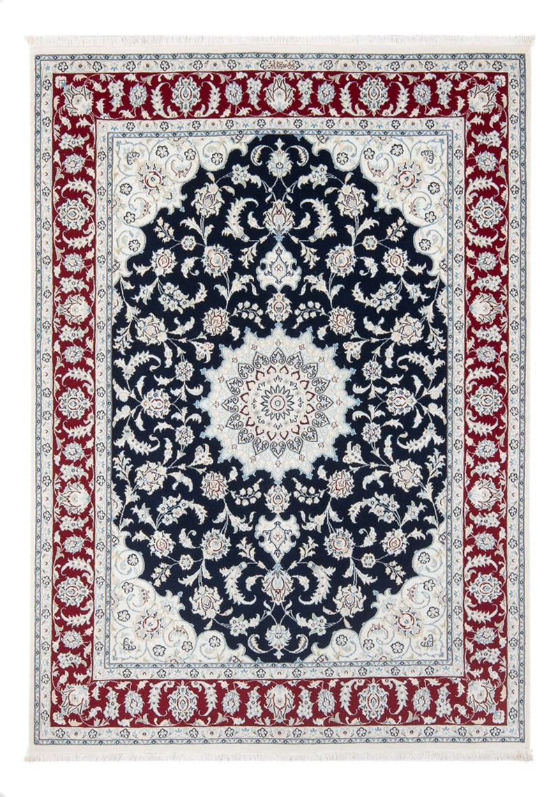 Persisk tæppe - Nain - Premium - 204 x 150 cm - mørkeblå