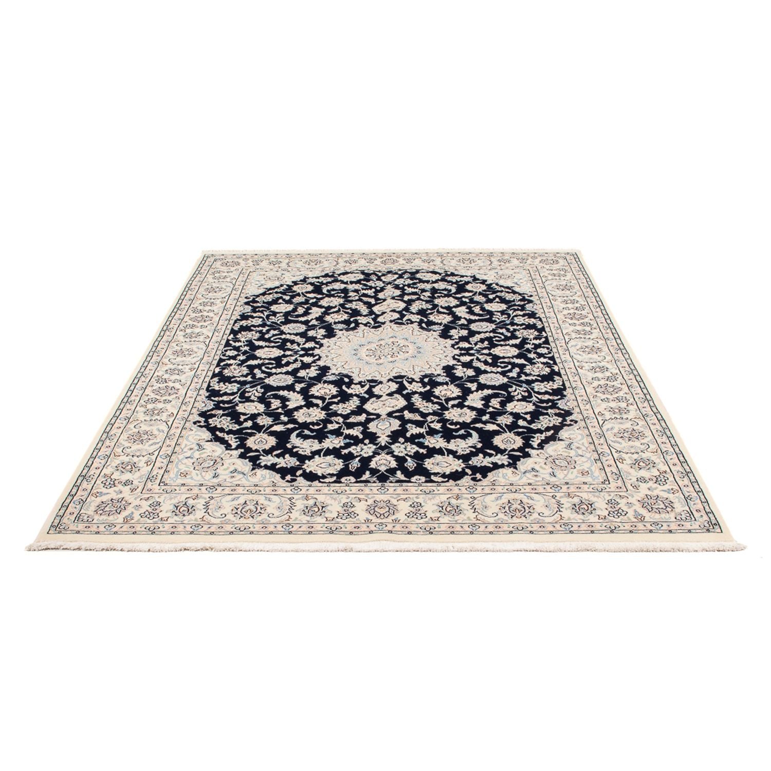 Persisk tæppe - Nain - Premium - 205 x 148 cm - mørkeblå