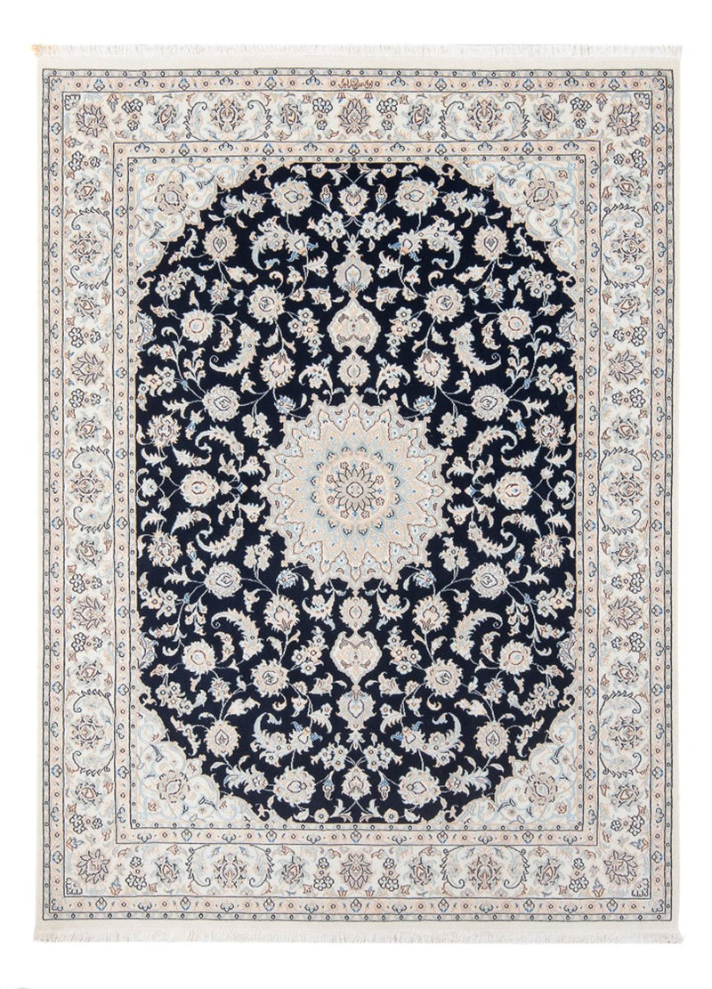 Persisk tæppe - Nain - Premium - 198 x 150 cm - mørkeblå