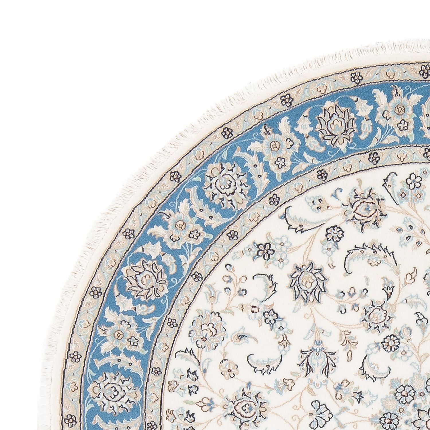 Persisk tæppe - Nain - Premium rundt  - 148 x 149 cm - creme
