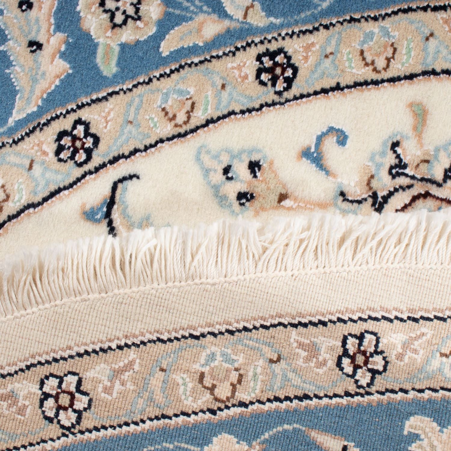 Persisk tæppe - Nain - Premium rundt  - 148 x 149 cm - creme
