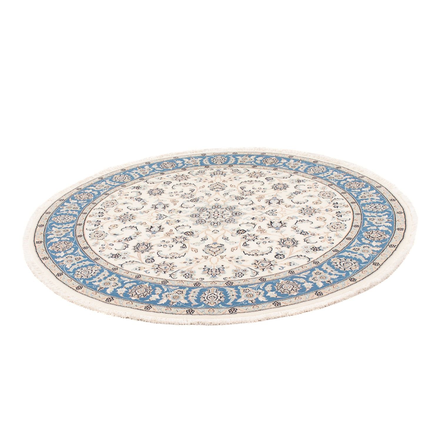 Persisk tæppe - Nain - Premium rundt  - 148 x 149 cm - creme