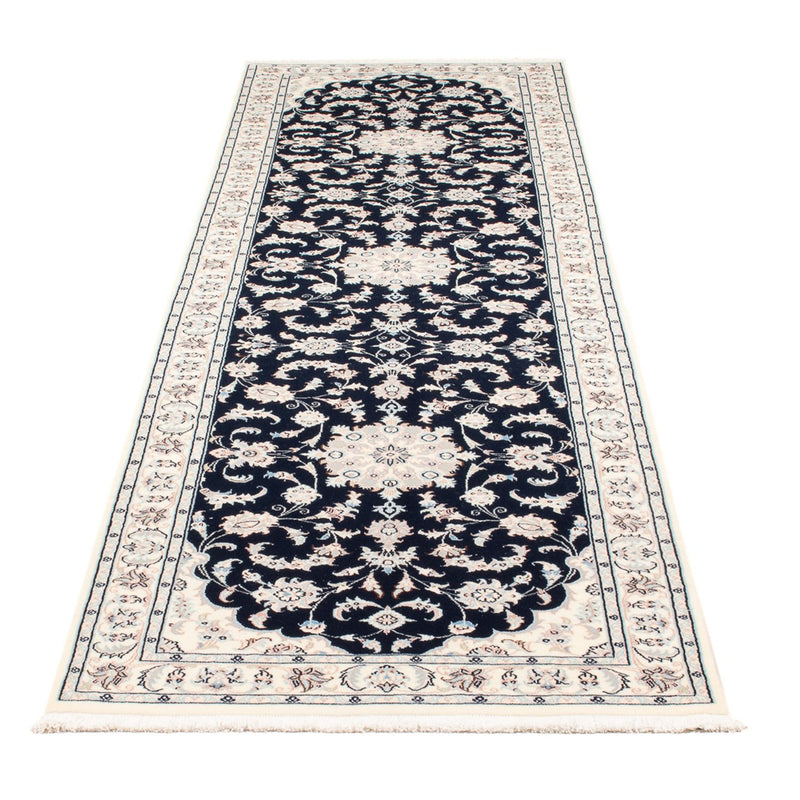 Løber Persisk tæppe - Nain - Premium - 296 x 81 cm - mørkeblå
