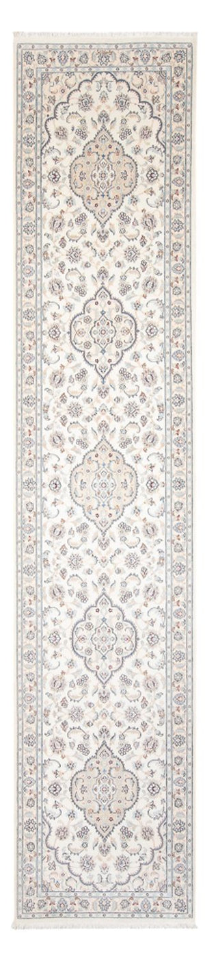 Løber Persisk tæppe - Nain - Premium - 390 x 93 cm - creme