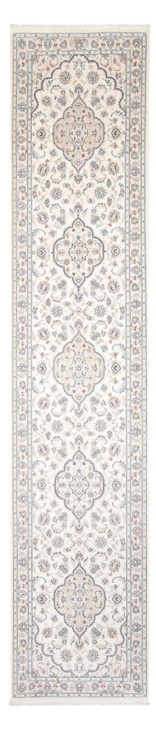 Løber Persisk tæppe - Nain - Premium - 390 x 93 cm - creme