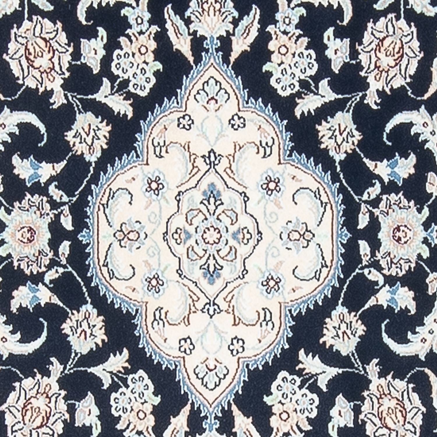 Løber Persisk tæppe - Nain - Premium - 388 x 88 cm - mørkeblå