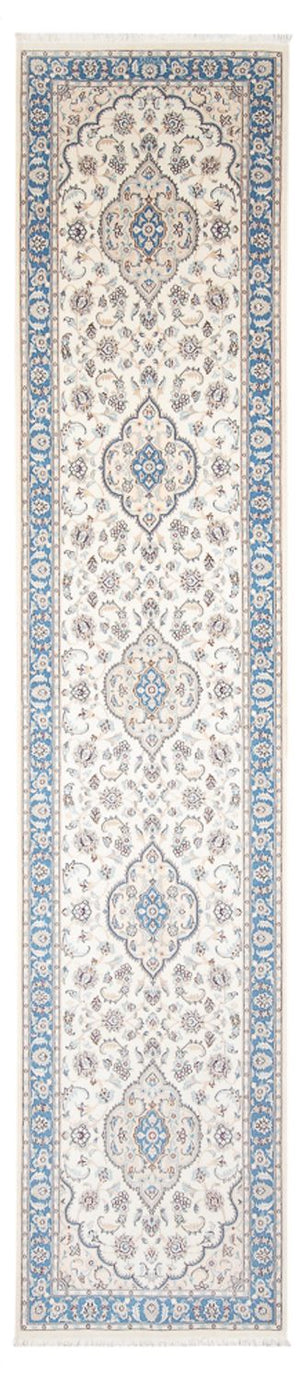 Løber Persisk tæppe - Nain - Premium - 394 x 91 cm - creme
