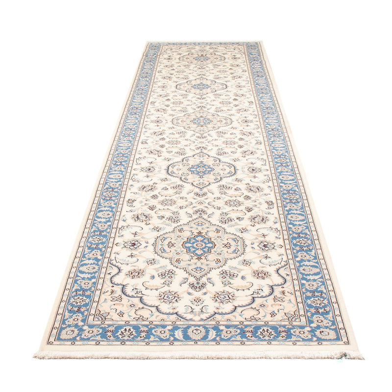 Løber Persisk tæppe - Nain - Premium - 394 x 91 cm - creme