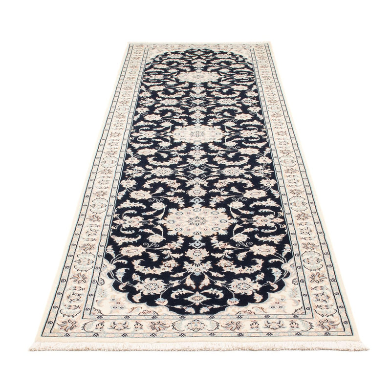 Løber Persisk tæppe - Nain - Premium - 302 x 80 cm - mørkeblå
