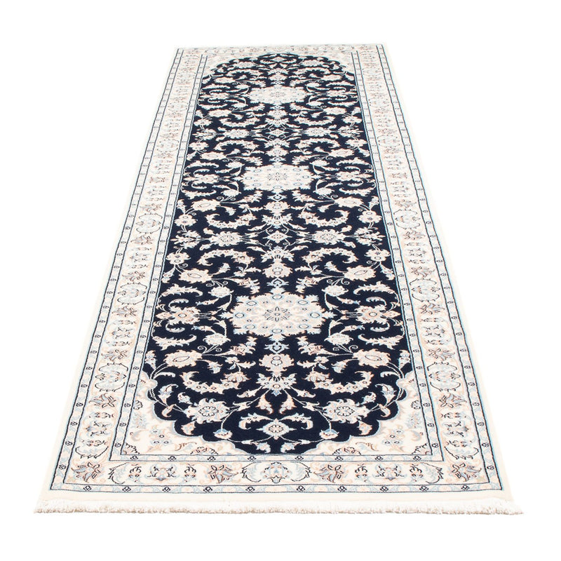 Løber Persisk tæppe - Nain - Premium - 305 x 82 cm - mørkeblå