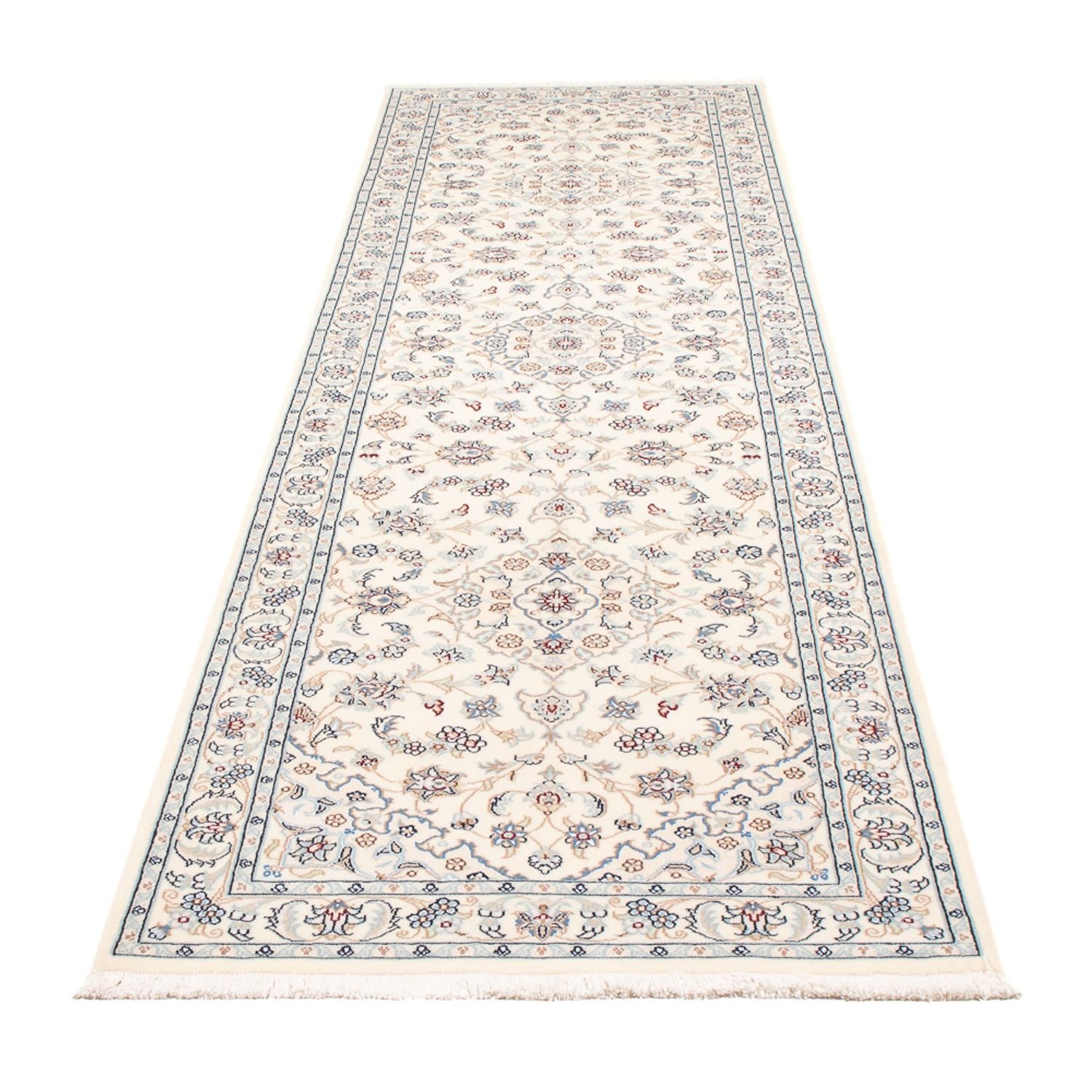 Løber Persisk tæppe - Nain - Premium - 303 x 81 cm - creme