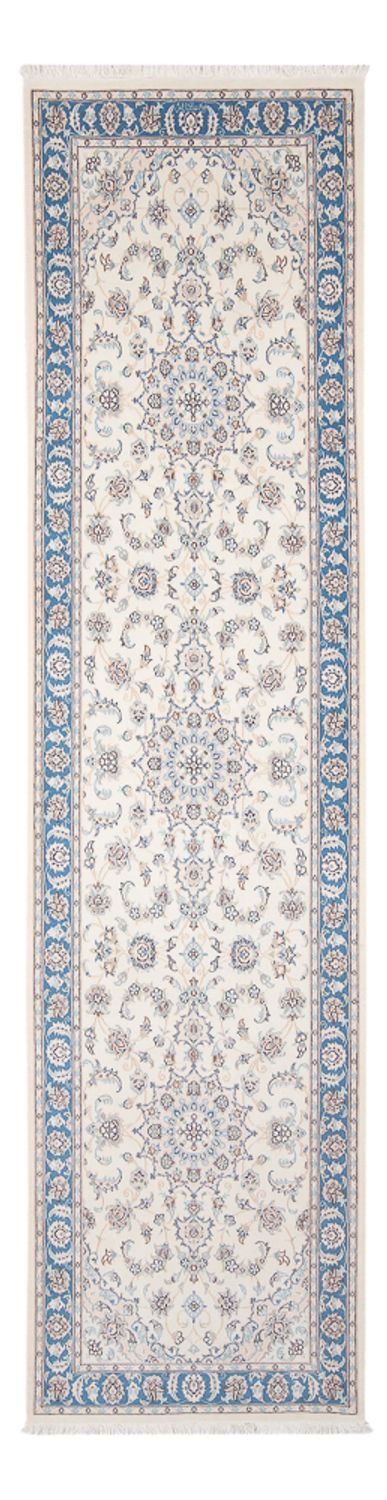 Løber Persisk tæppe - Nain - Premium - 306 x 90 cm - creme