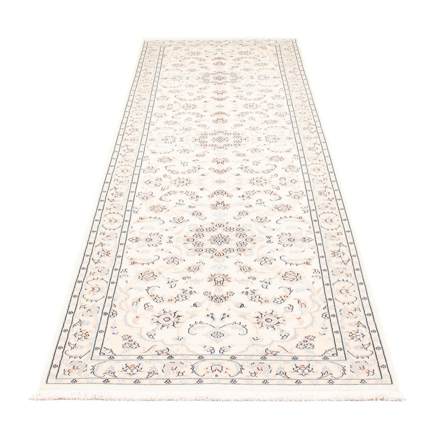 Løber Persisk tæppe - Nain - Premium - 309 x 80 cm - creme