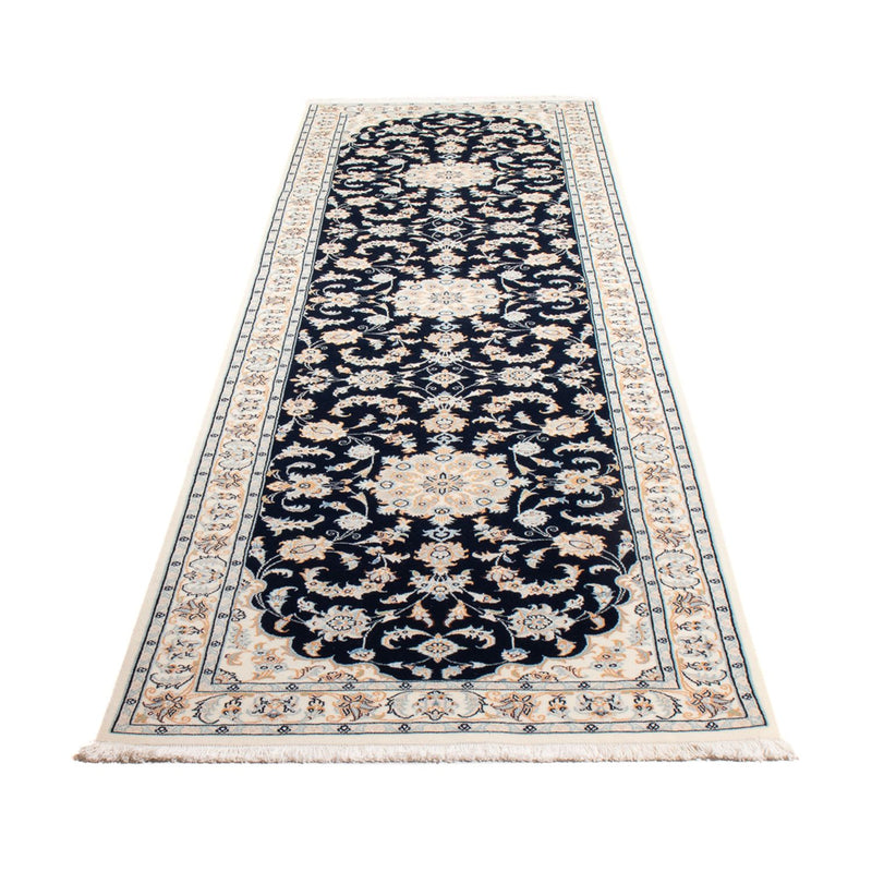 Løber Persisk tæppe - Nain - Premium - 302 x 83 cm - mørkeblå