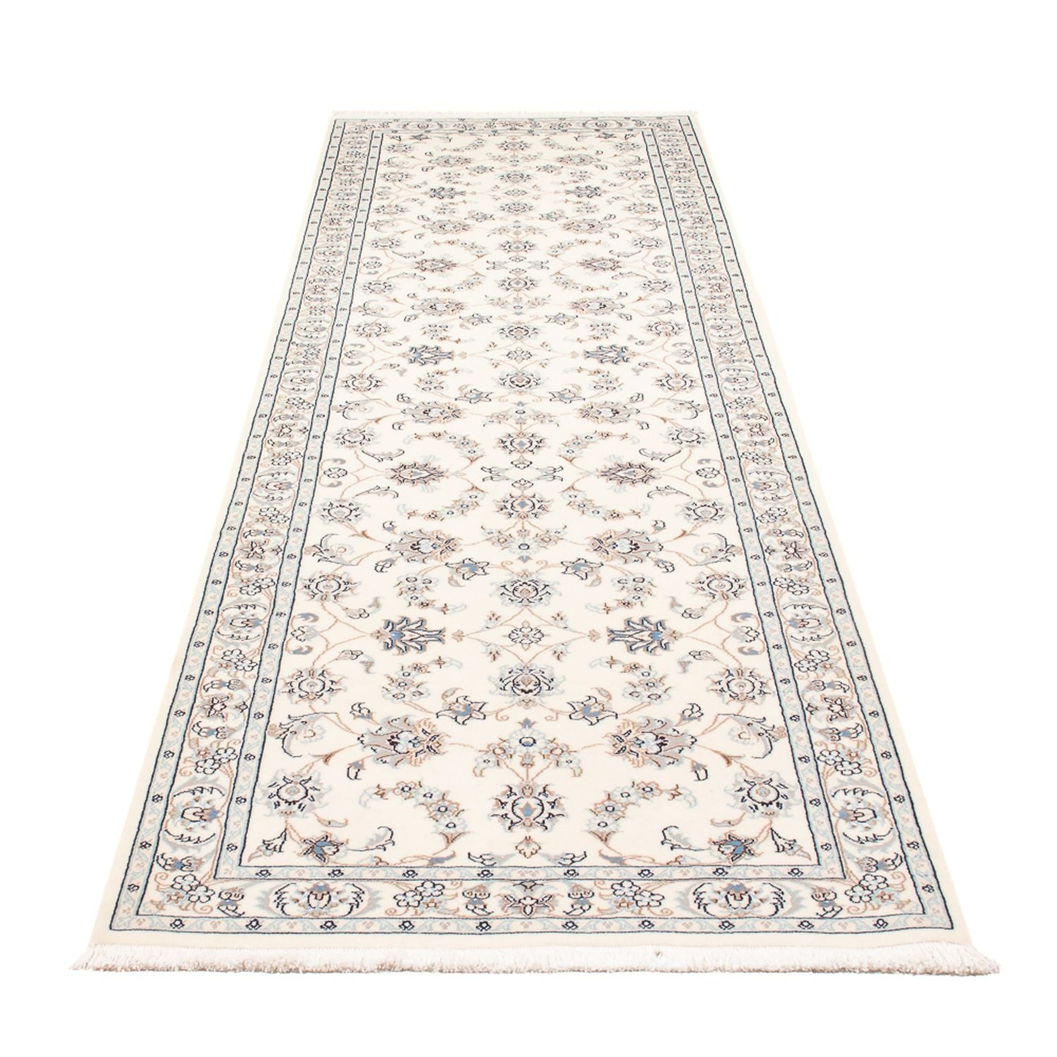 Løber Persisk tæppe - Nain - Premium - 301 x 84 cm - creme