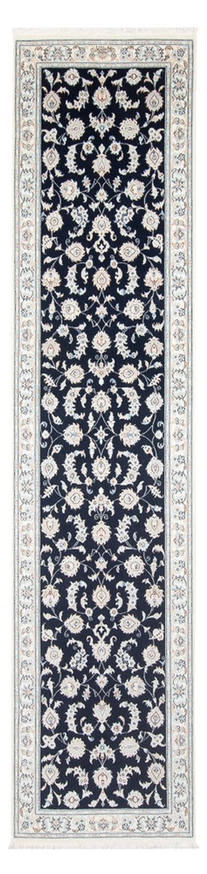 Løber Persisk tæppe - Nain - Premium - 339 x 85 cm - mørkeblå