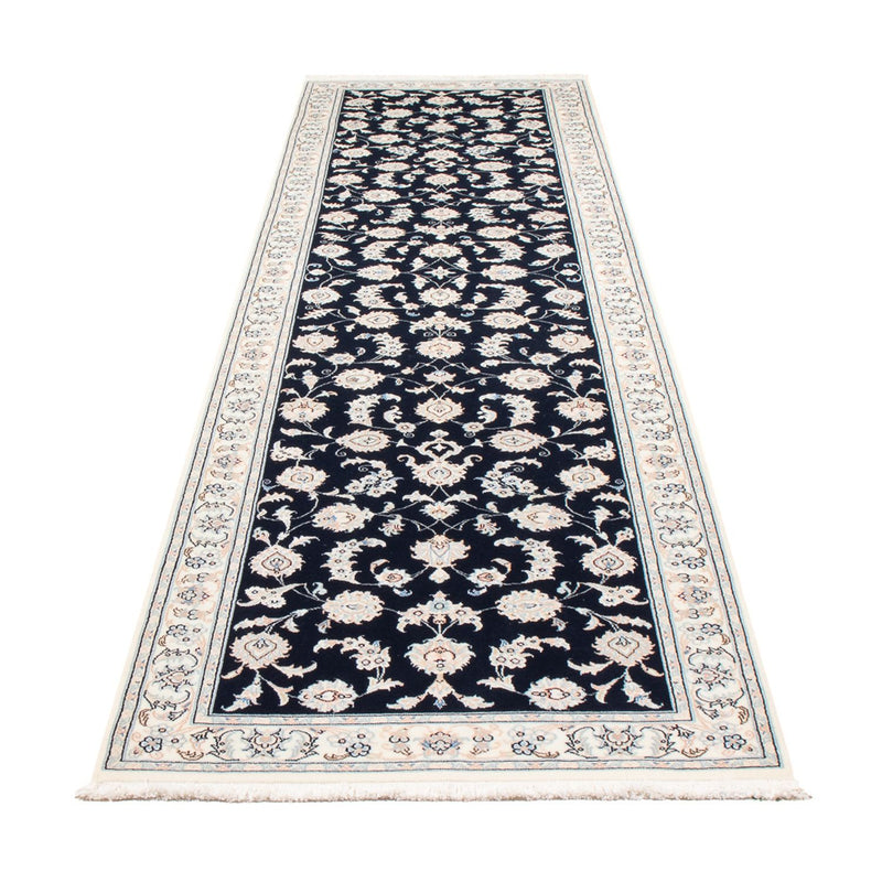 Løber Persisk tæppe - Nain - Premium - 339 x 85 cm - mørkeblå