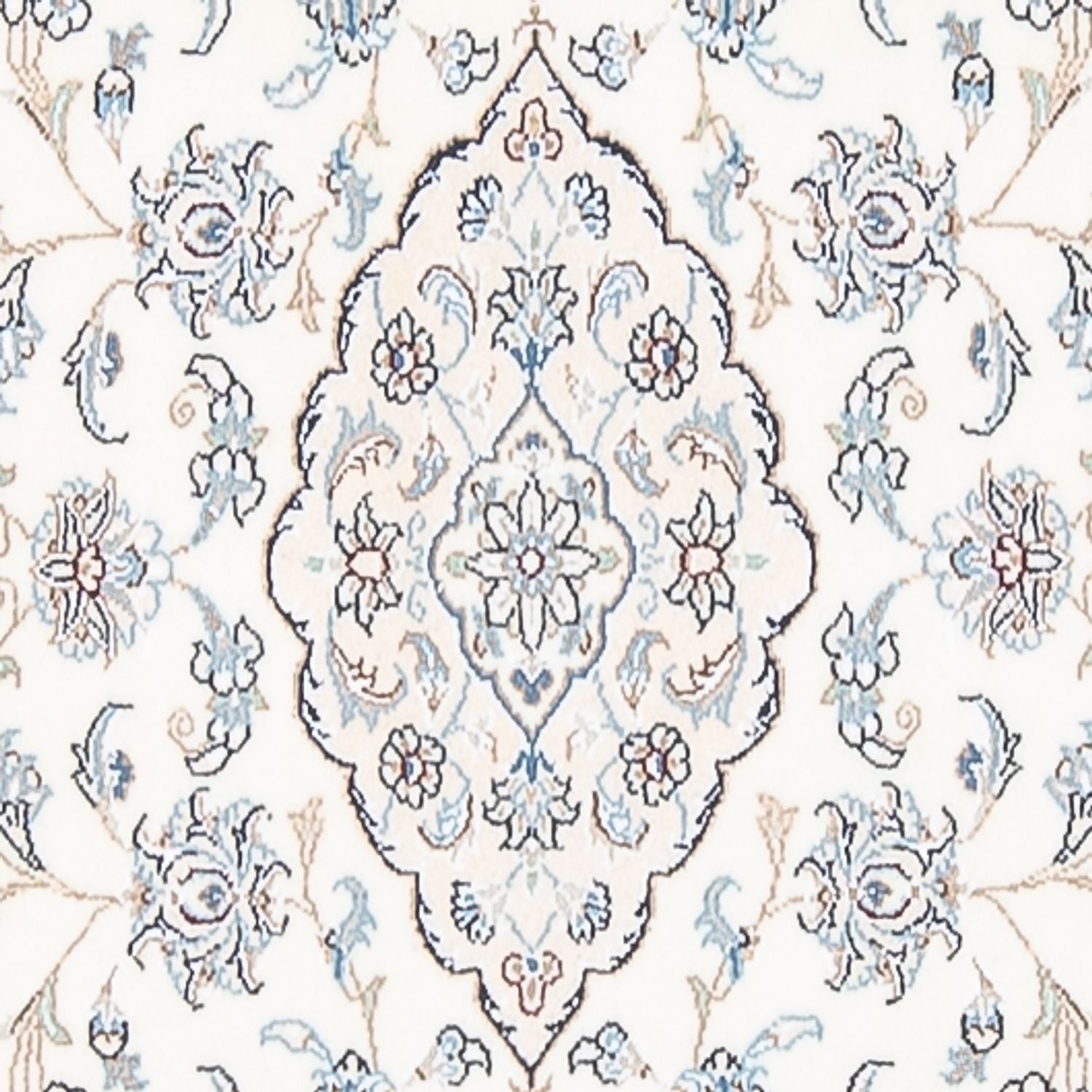 Løber Persisk tæppe - Nain - Premium - 346 x 84 cm - creme