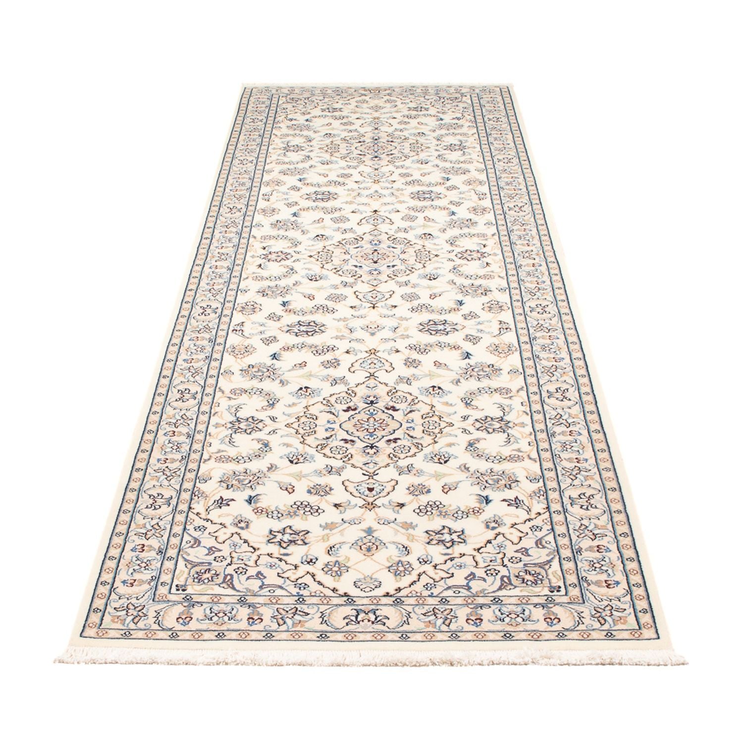 Løber Persisk tæppe - Nain - Premium - 304 x 80 cm - creme