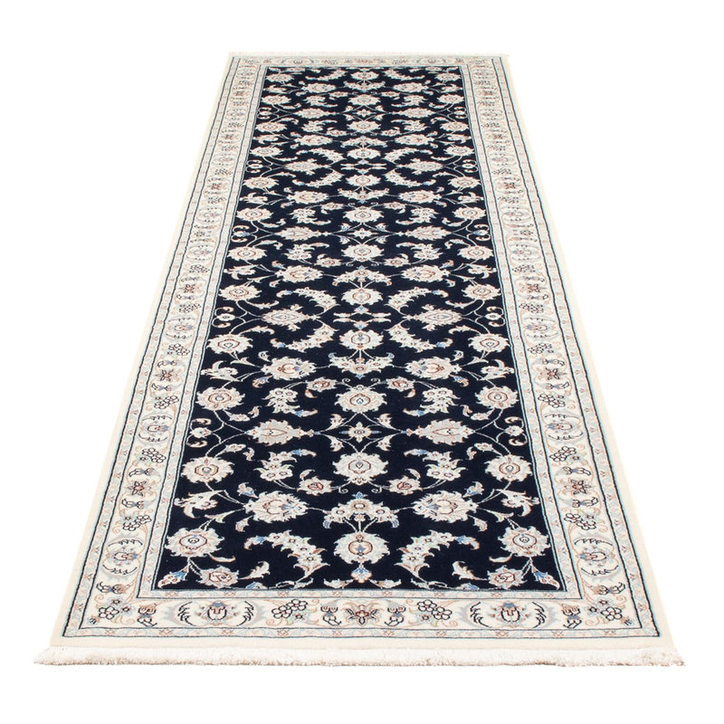 Løber Persisk tæppe - Nain - Premium - 301 x 82 cm - mørkeblå