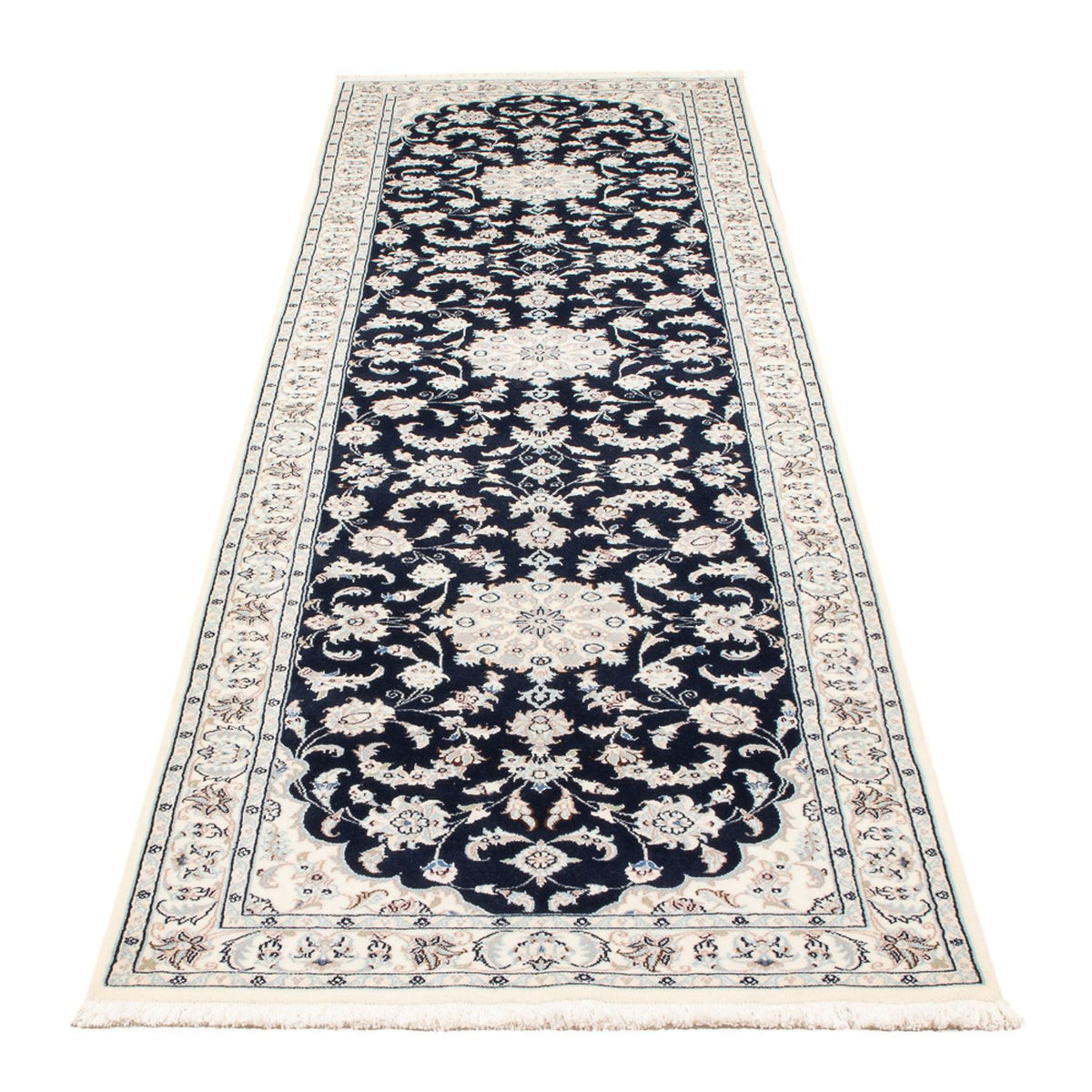 Løber Persisk tæppe - Nain - Premium - 294 x 80 cm - mørkeblå