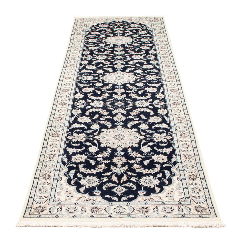 Løber Persisk tæppe - Nain - Premium - 294 x 80 cm - mørkeblå