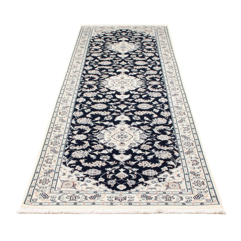 Løber Persisk tæppe - Nain - Premium - 299 x 84 cm - mørkeblå