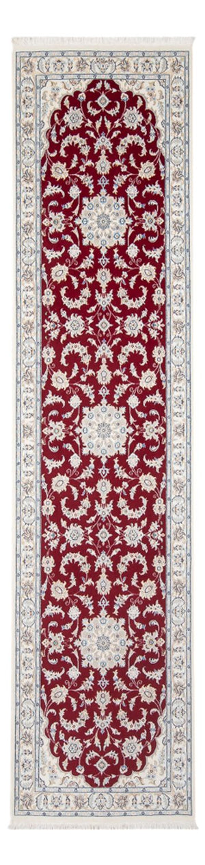 Løber Persisk tæppe - Nain - Premium - 302 x 82 cm - rød