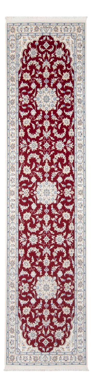 Løber Persisk tæppe - Nain - Premium - 302 x 82 cm - rød