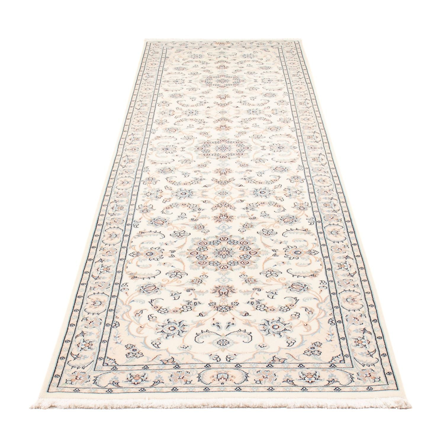 Løber Persisk tæppe - Nain - Premium - 309 x 83 cm - creme
