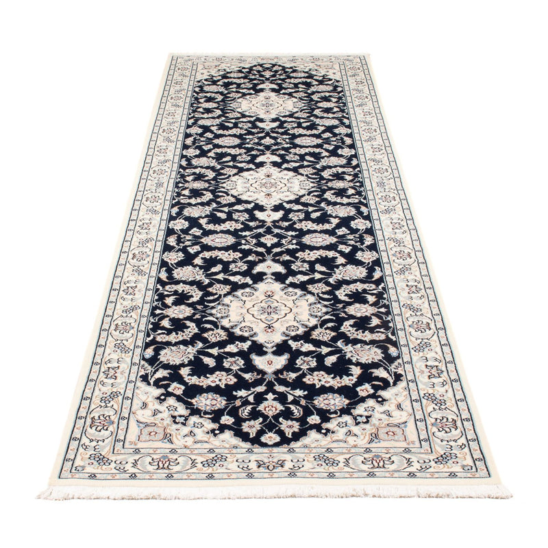 Løber Persisk tæppe - Nain - Premium - 300 x 80 cm - mørkeblå