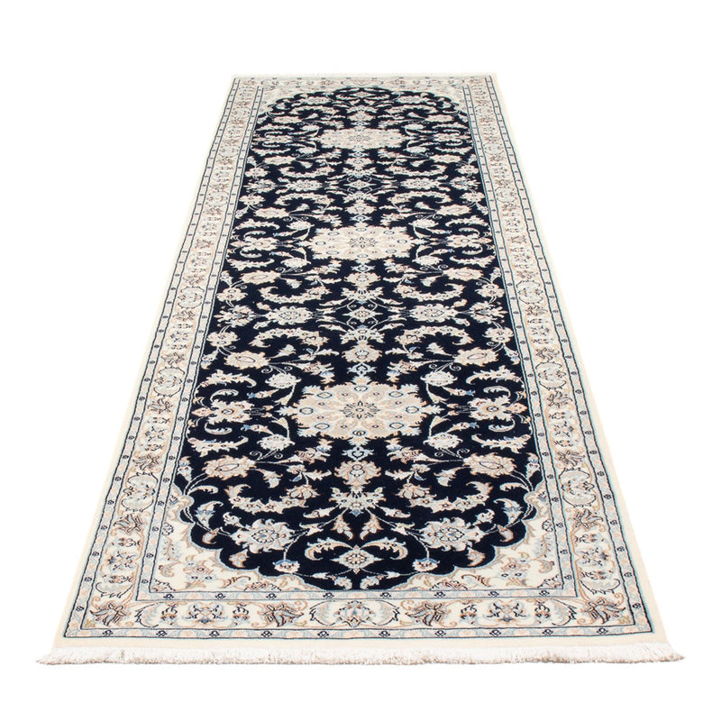 Løber Persisk tæppe - Nain - Premium - 301 x 83 cm - mørkeblå